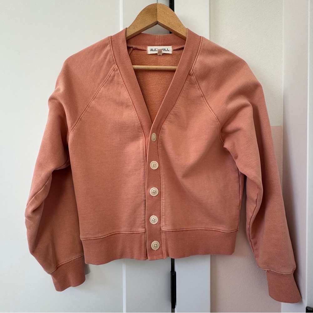 Alex Mill coral sweatshirt cardigan sz sm